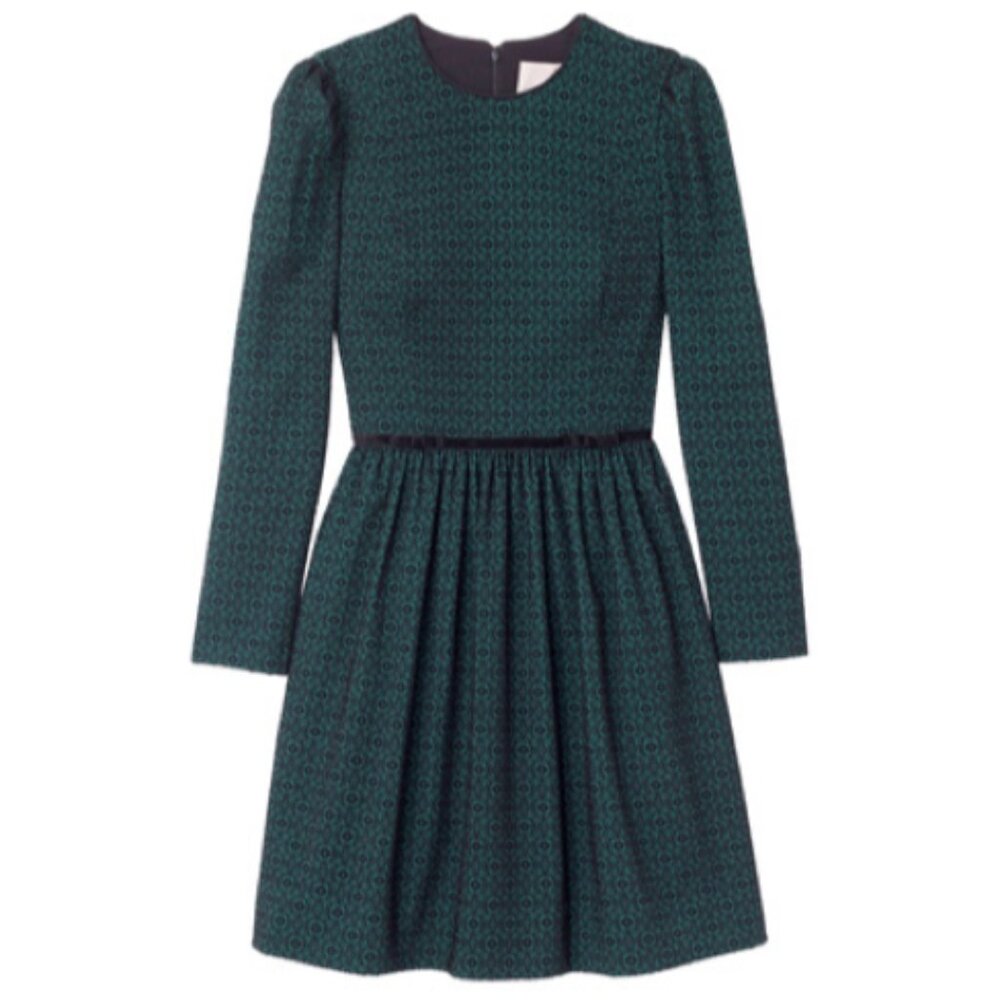 Gal Meets Glam Callie Dark Green Long Sleeve Dress size 2